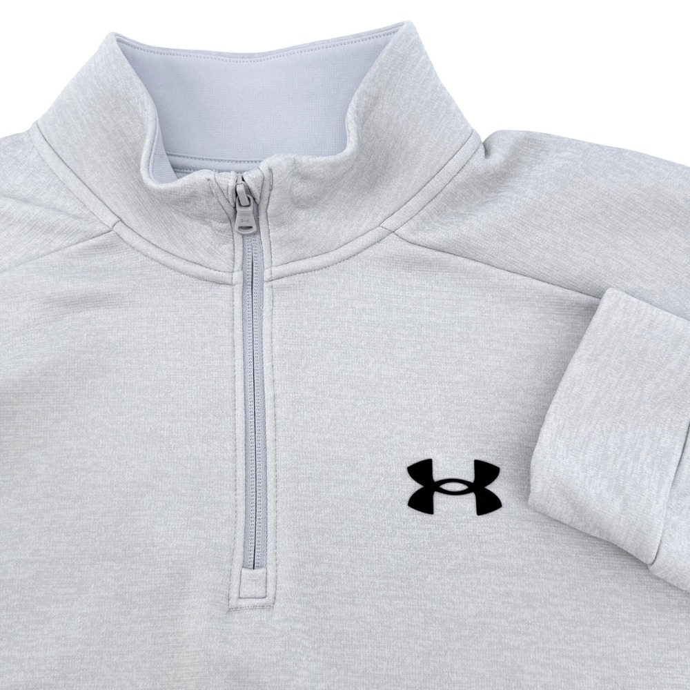 Under Armour 1/4 Zip Pullover Mens Large Gray Excellent Fleece Loose 1373359